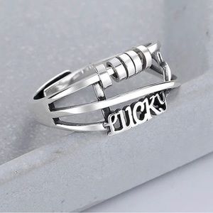 New Sterling Silver 925 lucky Anti Stress Womens Fidget Anxiety Ring